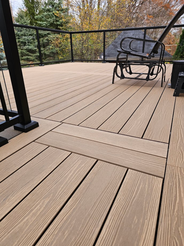 Second Story decks with glass railings