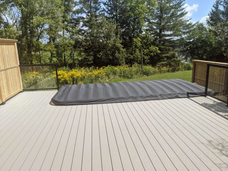 a swim spa deck in Wasaga - Deck Builders in Elmvale
