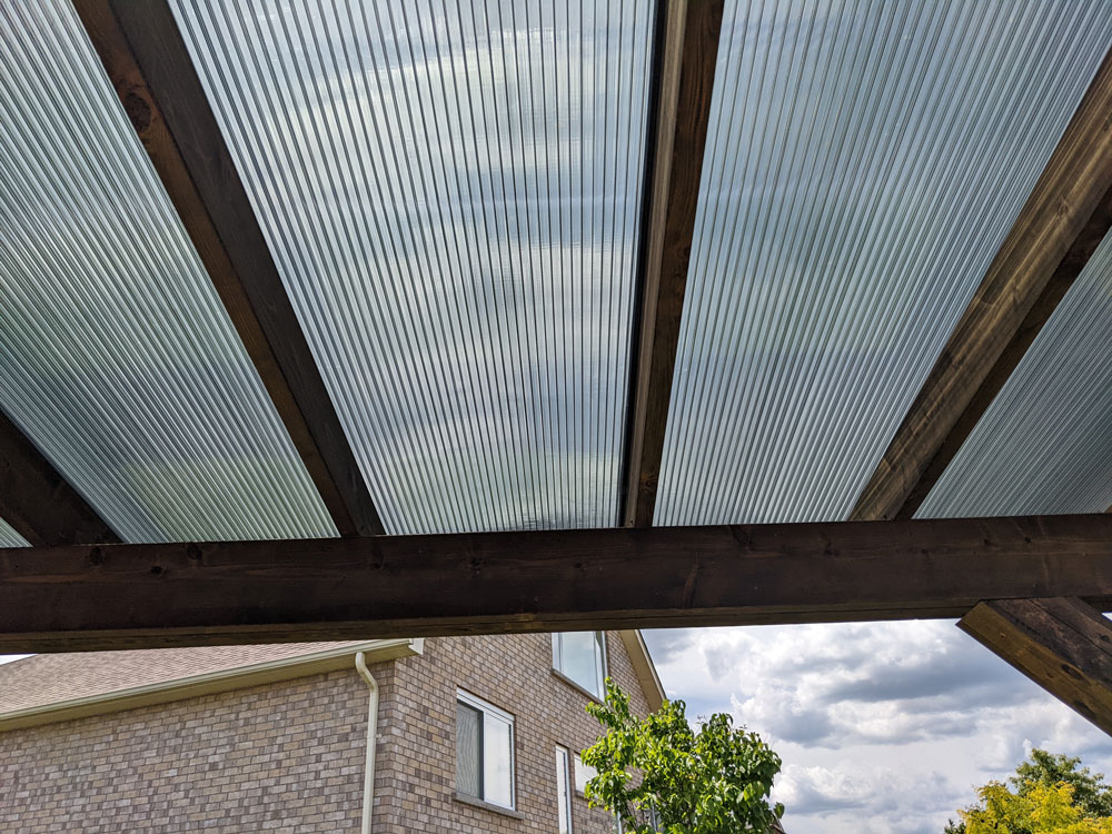 Poly roof on Pergola Barrie